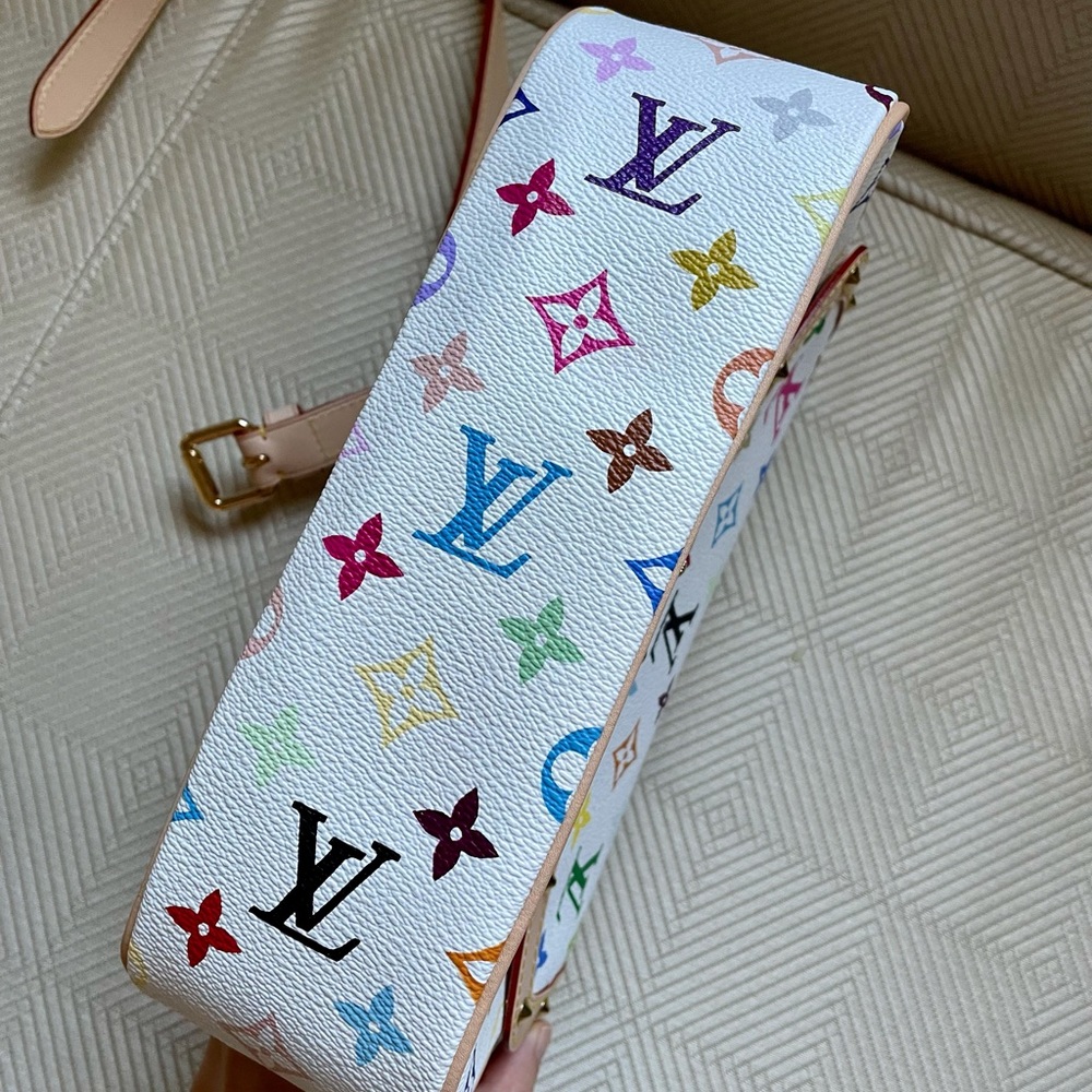 LV Takashi Murakami White Multicolor Sologne - Picture 4 of 8